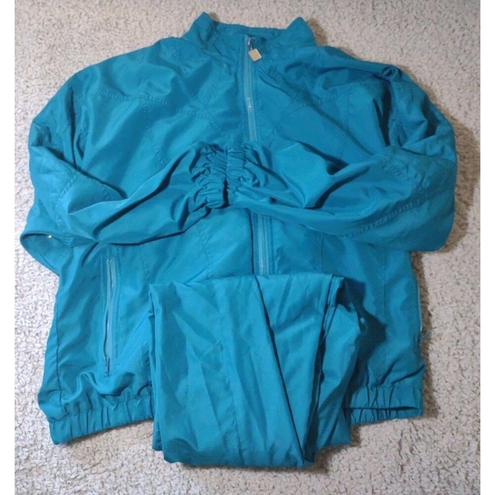Tail Vintage Track Warm Up Suit Teal Women’s Size L Jacket & Pants Lined Retro